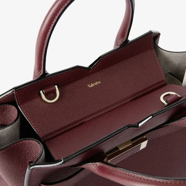 Valextra Milano Two Handles Mini Bag in Claret Red | Mini Bags | Luxury Shoes 