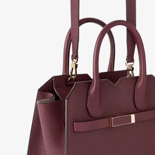 Valextra Milano Two Handles Mini Bag in Claret Red | Mini Bags | Luxury Shoes 