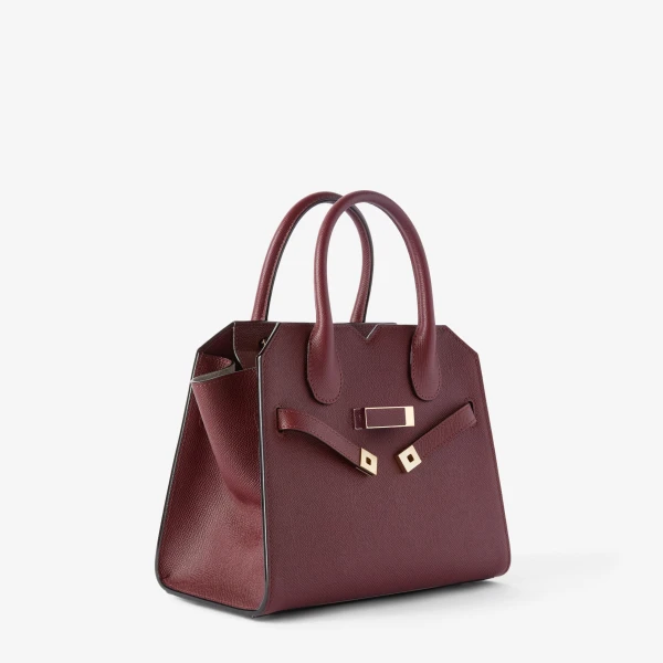 Valextra Milano Two Handles Mini Bag in Claret Red | Mini Bags | Luxury Shoes 
