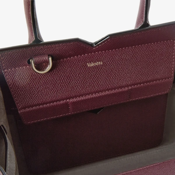 Valextra Milano Two Handles Mini Bag in Claret Red | Mini Bags | Luxury Shoes 