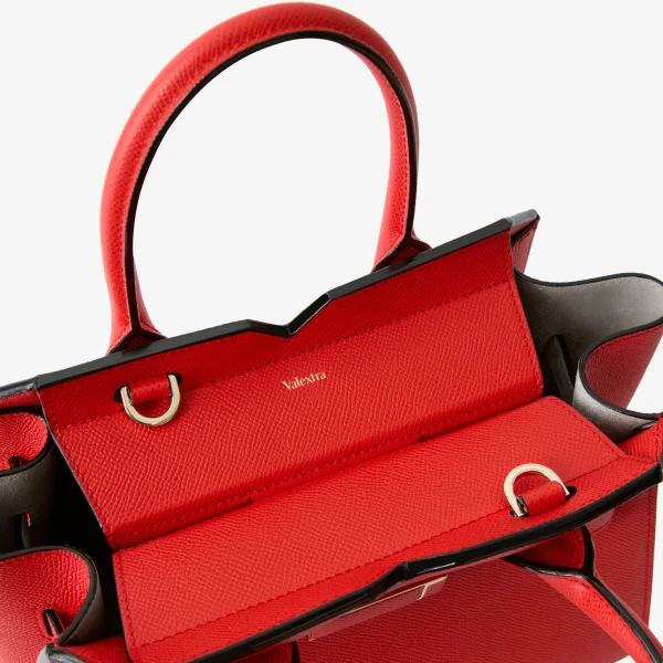Valextra Milano Two Handles Mini Bag in Crimson Red | Mini Bags | Luxury Shoes 