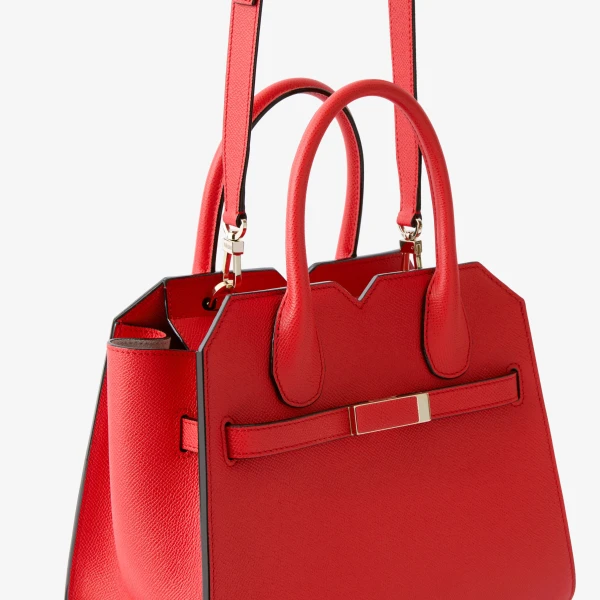 Valextra Milano Two Handles Mini Bag in Crimson Red | Mini Bags | Luxury Shoes 