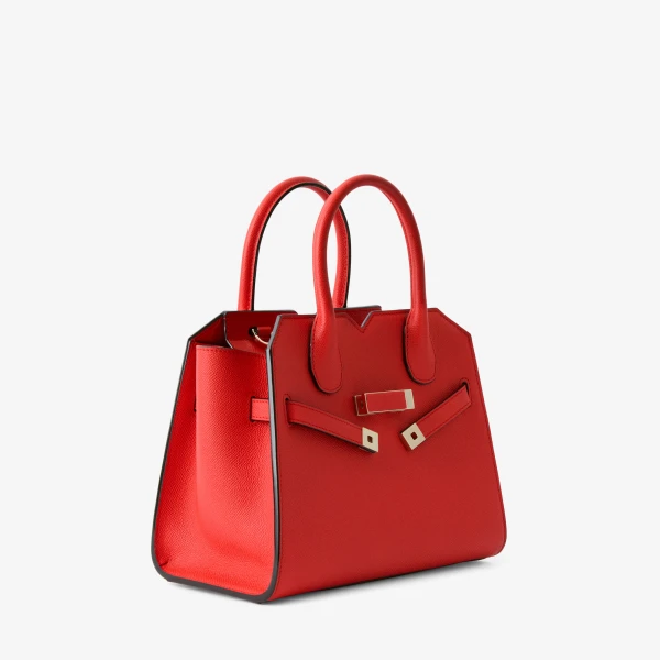 Valextra Milano Two Handles Mini Bag in Crimson Red | Mini Bags | Luxury Shoes 