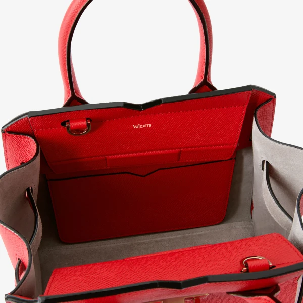Valextra Milano Two Handles Mini Bag in Crimson Red | Mini Bags | Luxury Shoes 