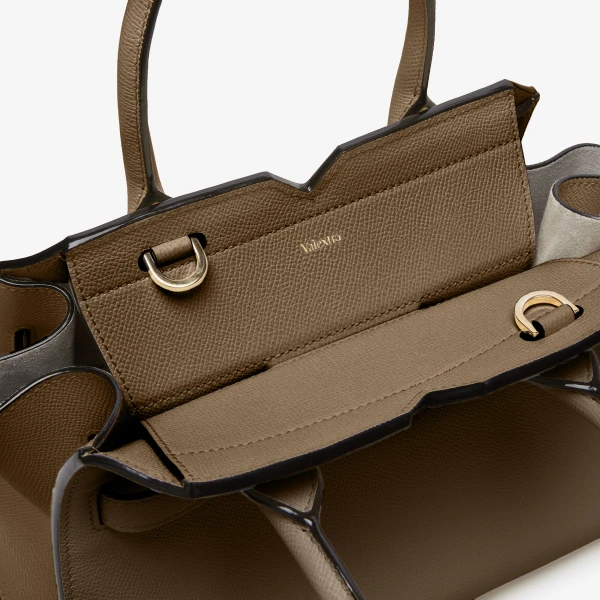 Valextra Milano Two Handles Mini Bag in Khaki | Mini Bags | Luxury Shoes 