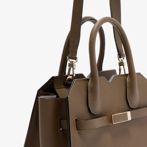 Valextra Milano Two Handles Mini Bag in Khaki | Mini Bags | Luxury Shoes 