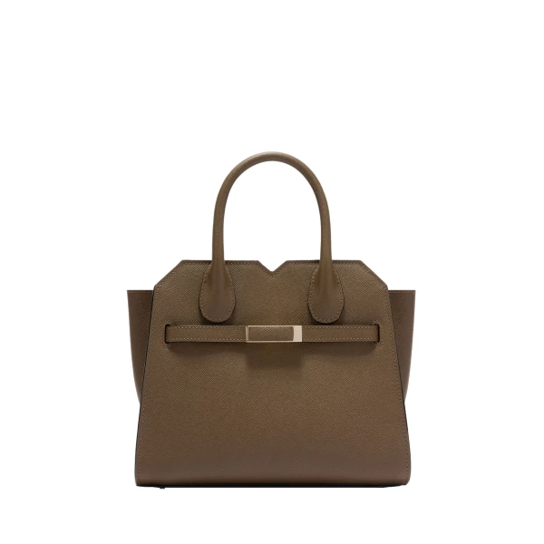 Valextra Milano Two Handles Mini Bag in Khaki | Mini Bags | Luxury Shoes 