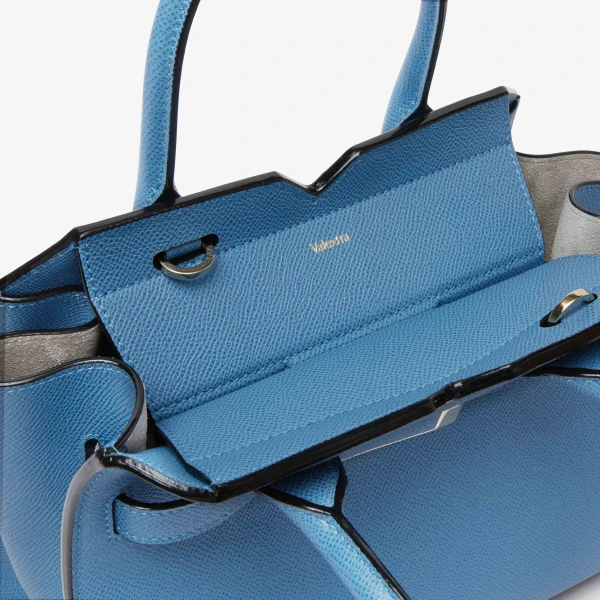 Valextra Milano Two Handles Mini Bag in Nebula Blue | Mini Bags | Luxury Shoes 