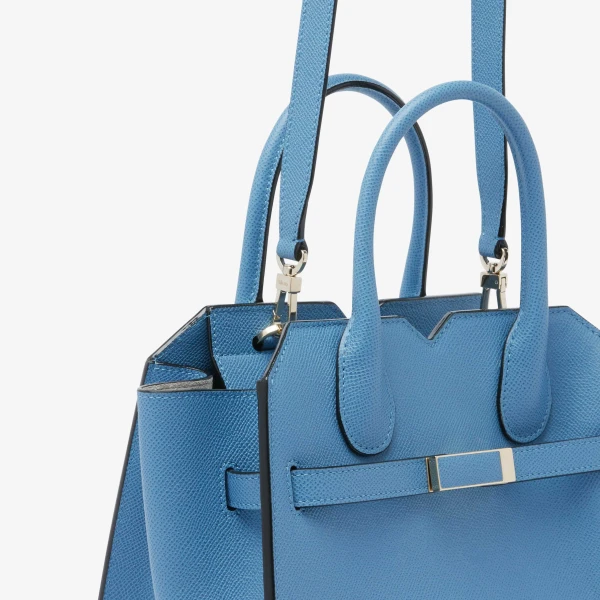Valextra Milano Two Handles Mini Bag in Nebula Blue | Mini Bags | Luxury Shoes 