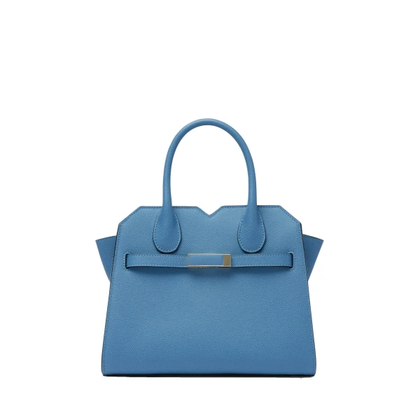 Valextra Milano Two Handles Mini Bag in Nebula Blue | Mini Bags | Luxury Shoes 