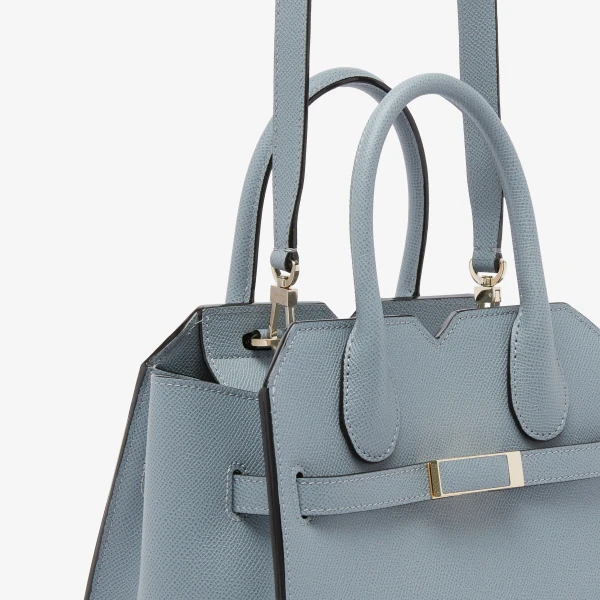 Valextra Milano Two Handles Mini Bag in Niagara Blue | Mini Bags | Luxury Shoes 