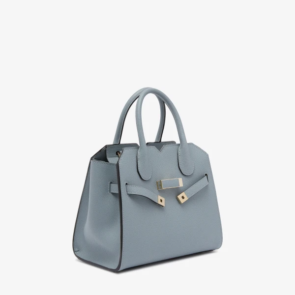 Valextra Milano Two Handles Mini Bag in Niagara Blue | Mini Bags | Luxury Shoes 