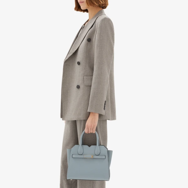 Valextra Milano Two Handles Mini Bag in Niagara Blue | Mini Bags | Luxury Shoes 