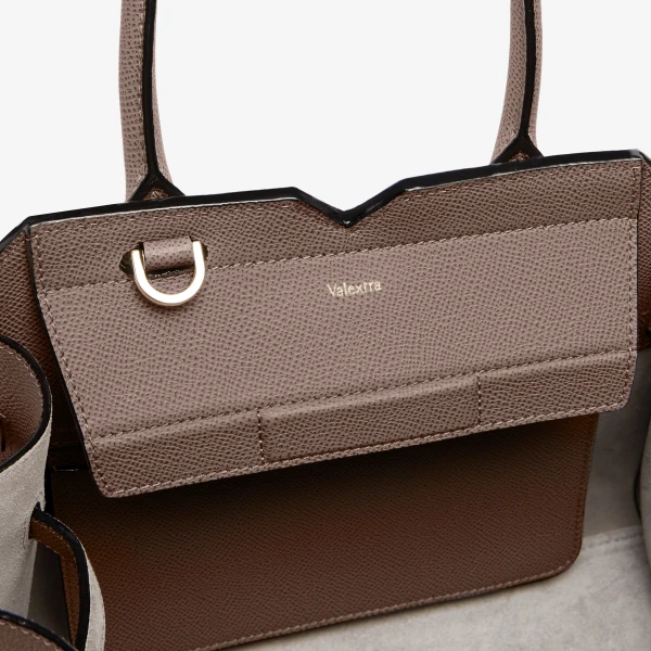 Valextra Milano Two Handles Mini Bag in Sahara Brown | Mini Bags | Luxury Shoes 