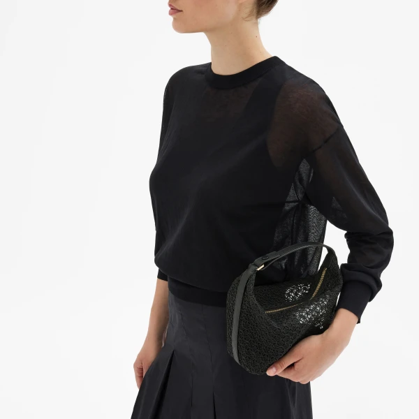 Valextra Mochi Merletto Top Handle Mini Bag in Black | Mini Bags | Luxury Shoes 