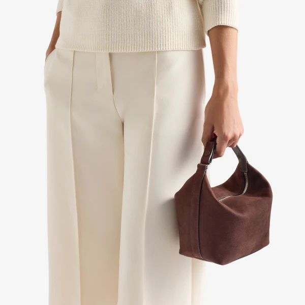 Valextra Mochi Senso Top Handle Mini Bag in Chocolate Brown | Mini Bags | Luxury Shoes 