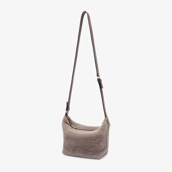 Valextra Mochi Shearling Top Handle Mini Bag in Sahara | Mini Bags | Luxury Shoes 