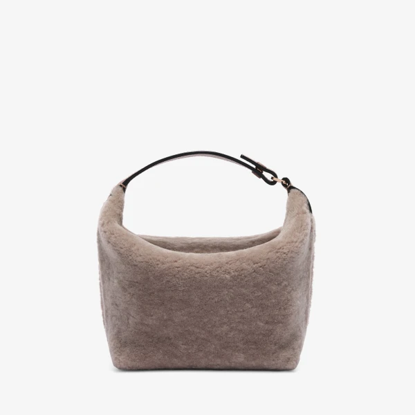 Valextra Mochi Shearling Top Handle Mini Bag in Sahara | Mini Bags | Luxury Shoes 