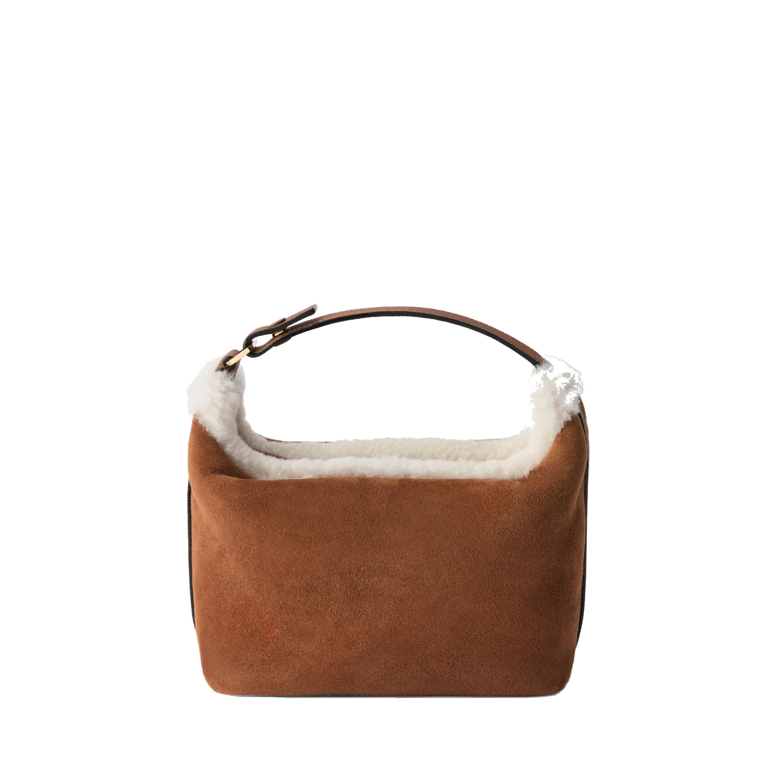 Valextra Mochi Suede Shearling Top Handle Mini Bag in Chocolate Brown Valextra Mochi Suede Shearling Top Handle Mini Bag in Chocolate Brown | Mini Bags | Luxury Shoes