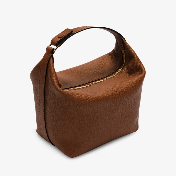 Valextra Mochi Top Handle Mini Bag in Chocolate Brown | Mini Bags | Luxury Shoes 