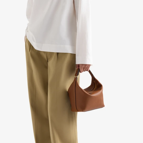 Valextra Mochi Top Handle Mini Bag in Chocolate Brown | Mini Bags | Luxury Shoes 