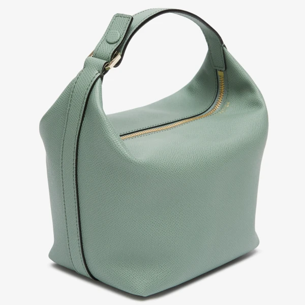 Valextra Mochi Top Handle Mini Bag in Eucalyptus Green | Mini Bags | Luxury Shoes 