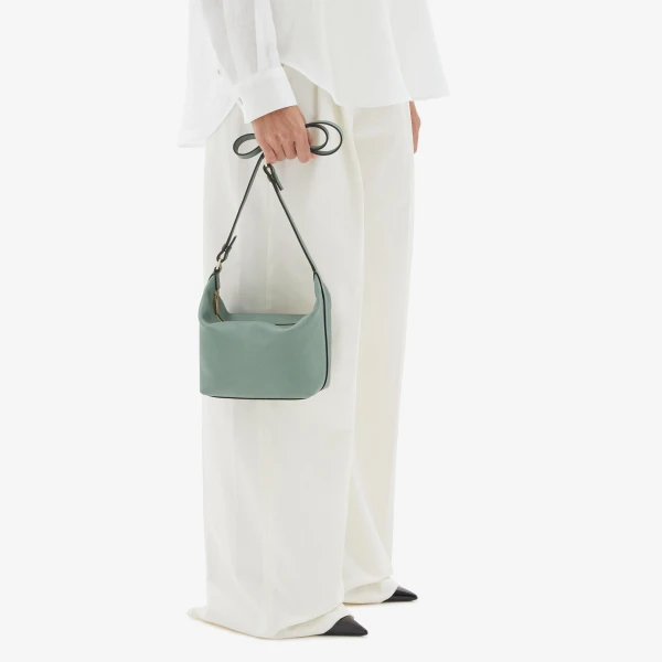 Valextra Mochi Top Handle Mini Bag in Eucalyptus Green | Mini Bags | Luxury Shoes 