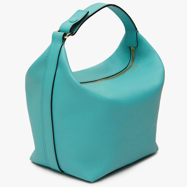 Valextra Mochi Top Handle Mini Bag in Ocean Blue | Mini Bags | Luxury Shoes 