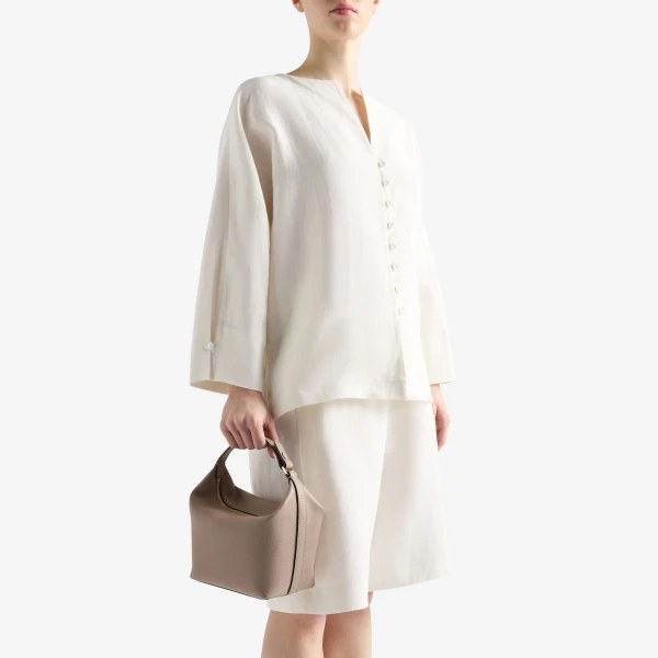 Valextra Mochi Top Handle Mini Bag in Sahara Brown | Mini Bags | Luxury Shoes 