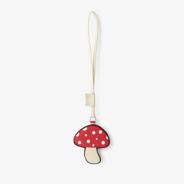 Valextra Mushroom Charm in Crimson Red, Pergamena White and Sahara Brown | Bag charms | Luxury Shoes 