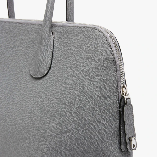 Valextra MyLogo Bowling Bag in Fog Grey | Men Bags | Luxury Shoes 