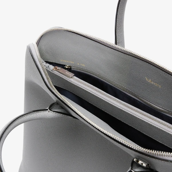 Valextra MyLogo Bowling Bag in Fog Grey | Men Bags | Luxury Shoes 