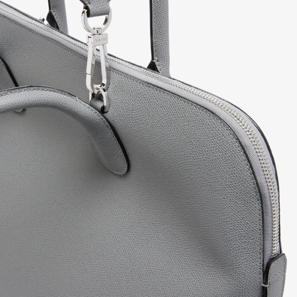 Valextra MyLogo Bowling Bag in Fog Grey | Men Bags | Luxury Shoes 