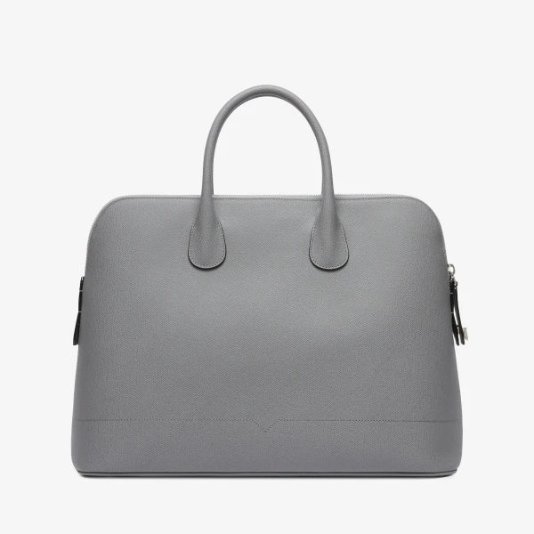 Valextra MyLogo Bowling Bag in Fog Grey | Men Bags | Luxury Shoes 
