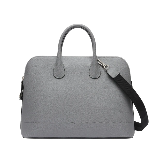 Valextra MyLogo Bowling Bag in Fog Grey | Men Bags | Luxury Shoes 