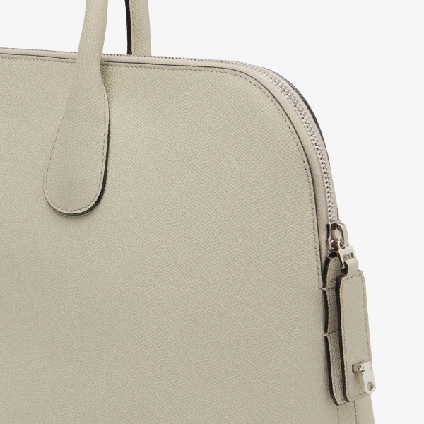 Valextra MyLogo Bowling Bag in Linen Grey | Men Bags | Luxury Shoes 