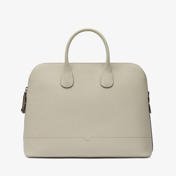 Valextra MyLogo Bowling Bag in Linen Grey | Men Bags | Luxury Shoes 