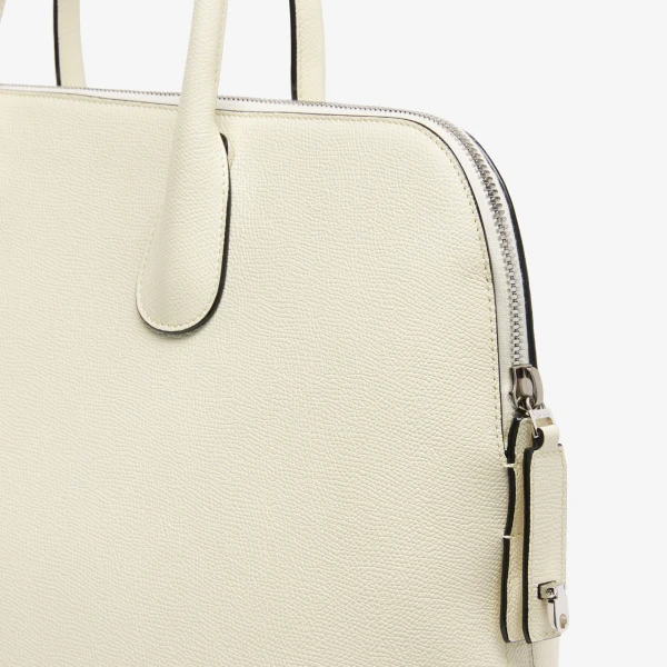 Valextra MyLogo Bowling Bag in Pergamena White | Totes & Top-Handle Bags | Luxury Shoes 