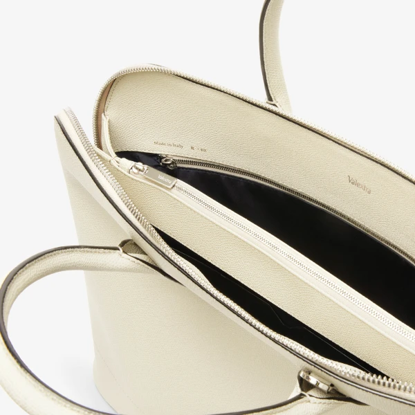 Valextra MyLogo Bowling Bag in Pergamena White | Totes & Top-Handle Bags | Luxury Shoes 