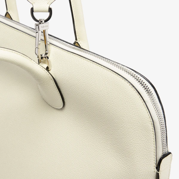 Valextra MyLogo Bowling Bag in Pergamena White | Totes & Top-Handle Bags | Luxury Shoes 
