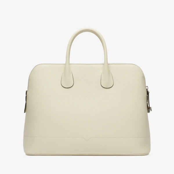 Valextra MyLogo Bowling Bag in Pergamena White | Totes & Top-Handle Bags | Luxury Shoes 