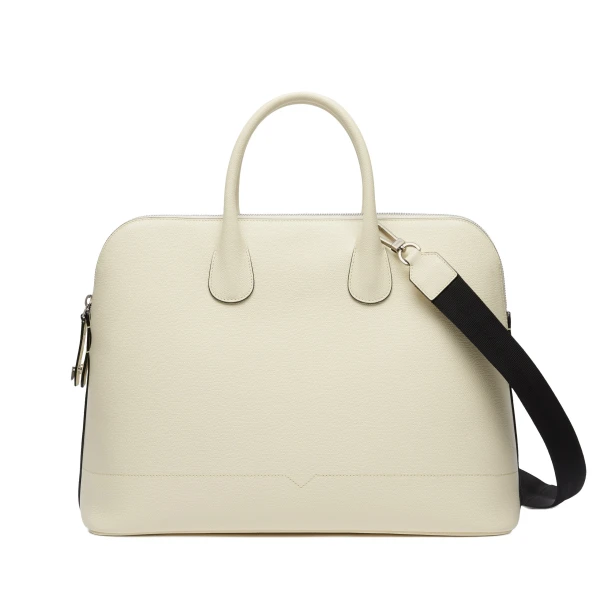 Valextra MyLogo Bowling Bag in Pergamena White | Totes & Top-Handle Bags | Luxury Shoes 
