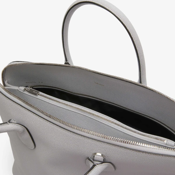 Valextra MyLogo Bowling Bag in Stone Grey | Men Bags | Luxury Shoes 