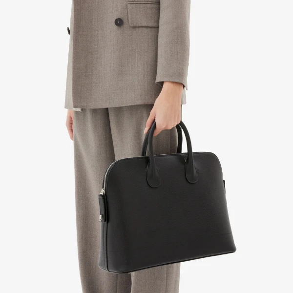Valextra MyLogo Bowling Medium Bag in Black | Totes & Top-Handle Bags | Luxury Shoes 