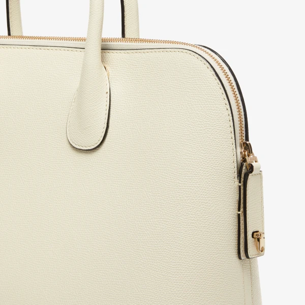 Valextra MyLogo Bowling Medium Bag in Pergamena White | Totes & Top-Handle Bags | Luxury Shoes 