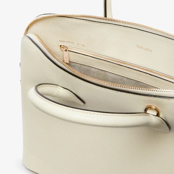 Valextra MyLogo Bowling Medium Bag in Pergamena White | Totes & Top-Handle Bags | Luxury Shoes 