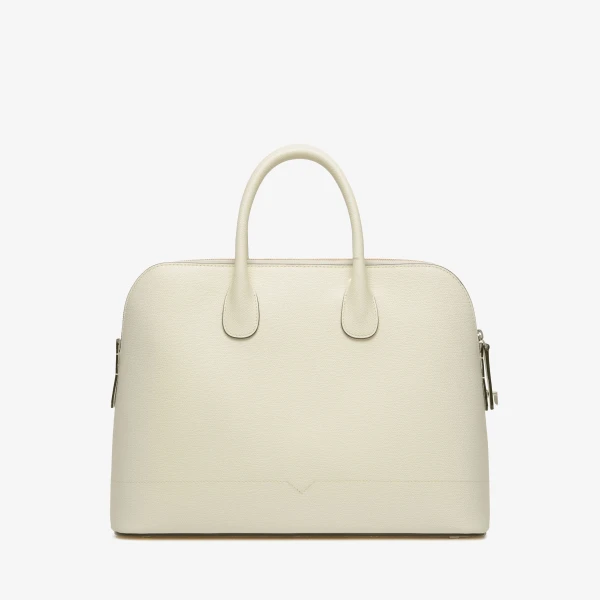 Valextra MyLogo Bowling Medium Bag in Pergamena White | Totes & Top-Handle Bags | Luxury Shoes 