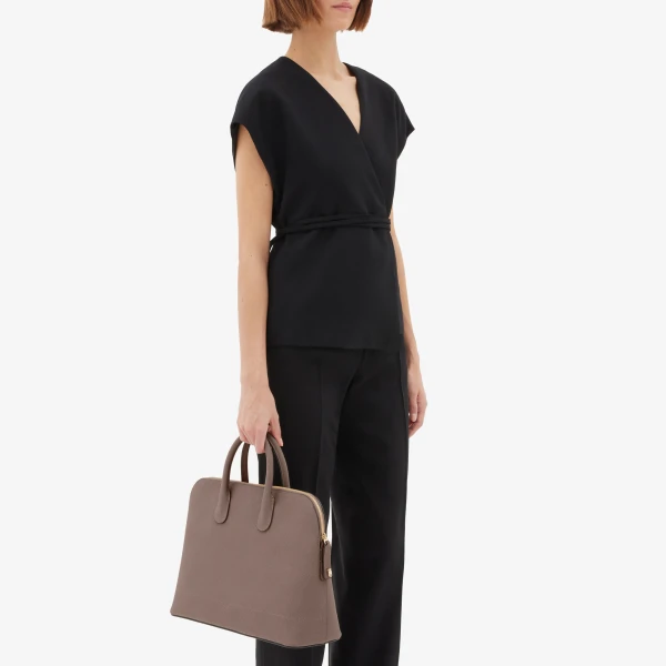 Valextra MyLogo Bowling Medium Bag in Sahara Brown | Totes & Top-Handle Bags | Luxury Shoes 