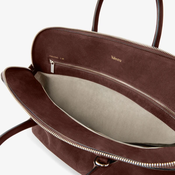 Valextra MyLogo Senso Bowling Bag in Chocolate Brown | Men Bags | Luxury Shoes 