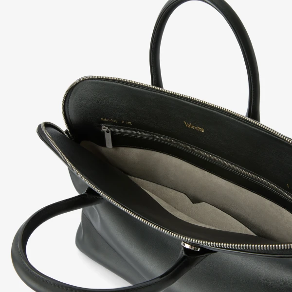 Valextra MyLogo Sublime Bowling Medium Bag in Black | Totes & Top-Handle Bags | Luxury Shoes 